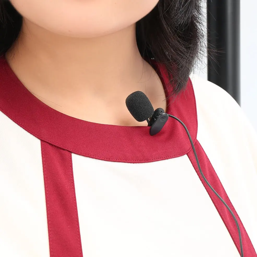 

New Mini Portable 3.5mm Mini Studio Speech Mic Microphone w/ Clip for PC Desktop Notebook Lectures Teaching Mic Black
