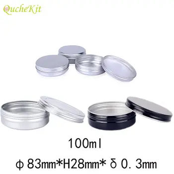 

24PCS 100ml Clear Window Tin Jar Box Black Empty Aluminum Storage Box Screw Lid Sample Bottle Case Makeup Organizer Container
