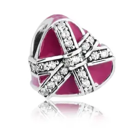Pandulaso Fit талисманы браслет и цепочки ожерелья подарки любви пурпурный Шарм стерлингов серебряные ювелирные изделия Модные бусины для женщи