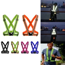 Регулируемый светоотражающий жилет для безопасности, высокая видимость, светоотражающая куртка для ночного бега, езды, вождения, защитная одежда