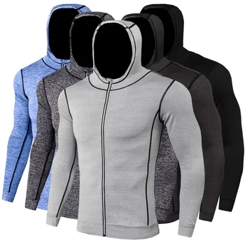 

Rashgard Sport Shirt Men Hoody Gym T Shirt Men Zipper Long Sleeve Running Shirt Fitness Tshirt Sport Top Bodybuilding Sportswear