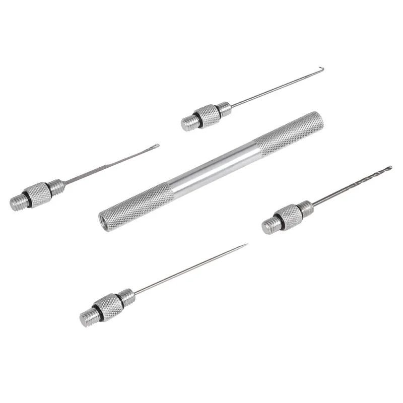 

5-in-1 Carp Strong Fishing Rigging Bait Needle Kit Tool Set Bait Drill Stringer Needle with Nonslip Aluminum Alloy Handle