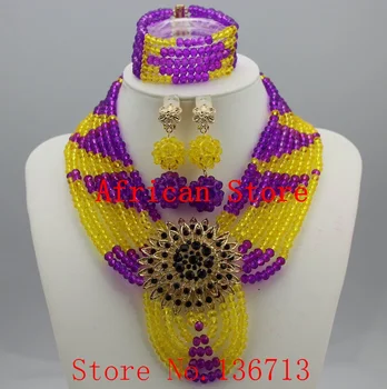 

2019 Best Selling Red African Crystal Beads Jewelry Set Nigerian Beads For African Wedding Free Shipping SY803-6