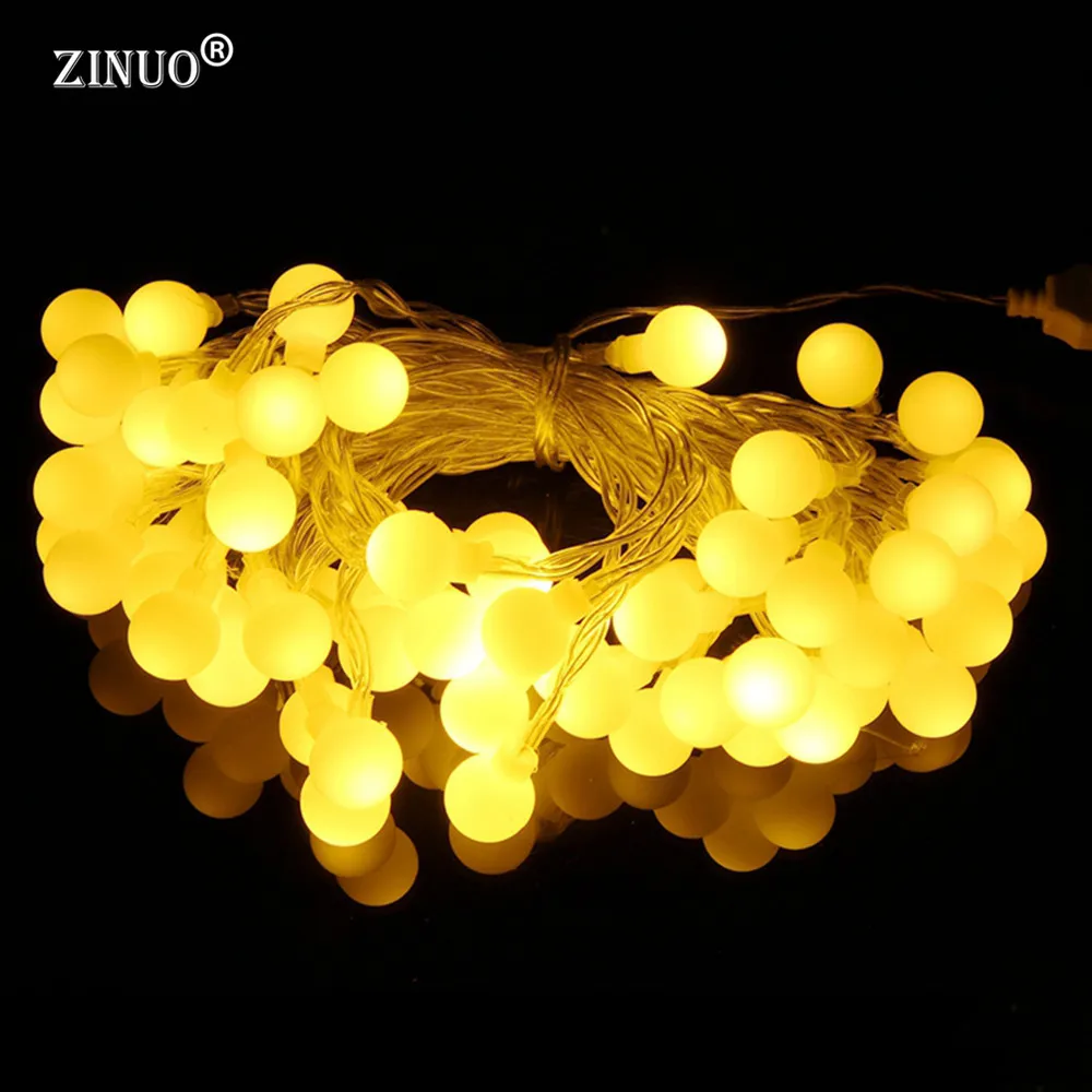 ZINUO 10M 60LED Globe Ball String Lights New Year Decoration Fairy Lights For Bedroom Illumination Christmas Decorations Garland ZINUO 10M 60LED Globe Ball String Lights New Year Decoration Fairy Lights For Bedroom Illumination Christmas Decorations Garland