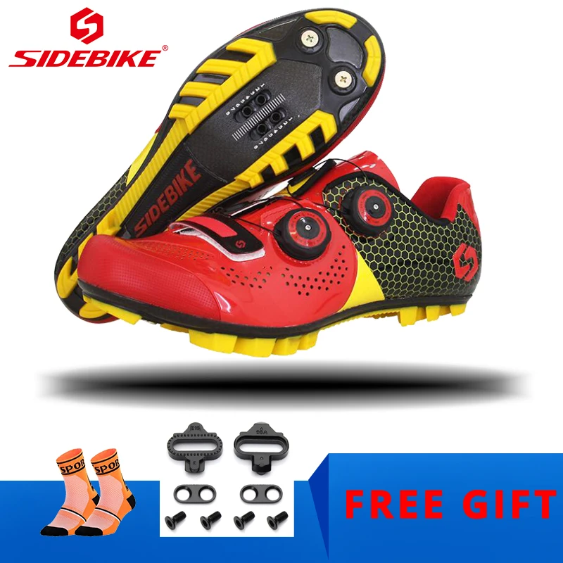 

SIDEBIKE Carbon Fiber Cycling Shoes Mountain Bike MTB Riding Shoes Ultralight Men Sports Riding Bicycle Breathable SPD Sneakers