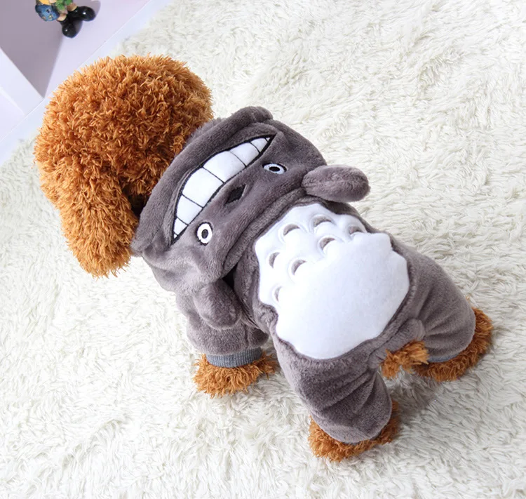 Soft Fleece Dog Clothes Warm Pet Costume Winter Dogs Coat Autumn Hoody Four Legs Jumpsuit Clothing for yokie small dogs