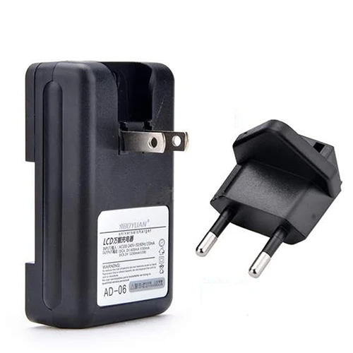 

US + EU Plug Universal Battery Charger With USB Port Output for Mobile Phone