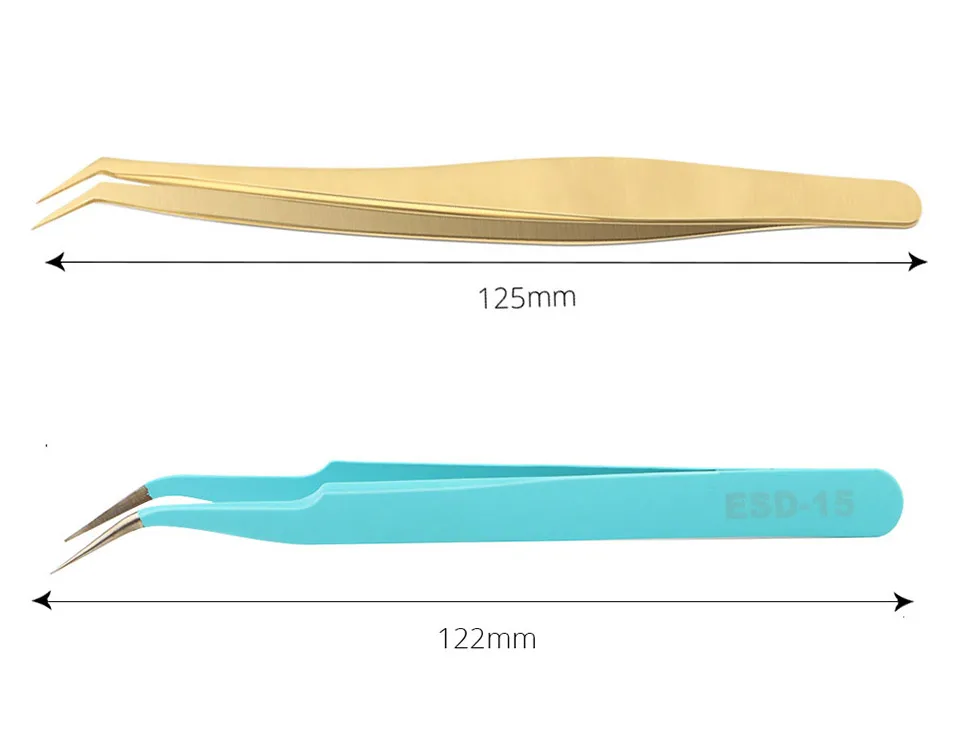 DIYFIX Пинцет для наращивания ресниц Изогнутые наконечники из нержавеющей стали щипцы для дизайна ногтей Стразы драгоценные камни декор сбор ручной инструмент