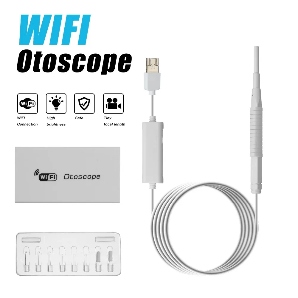 

Wifi Endoscope Camera 3.9MM Mini Wifi Visual Ear Cleaning Spoon Otoscope Medical Nose Endoscope For Android Iphone Health Care