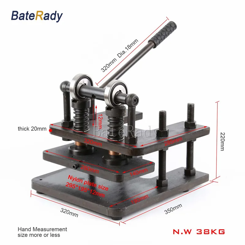 

FD2614(26x14cm Double Wheel) Hand leather cutting machine,PVC/EVA sheet mold cutter,BateRpak leather Die cutting machine