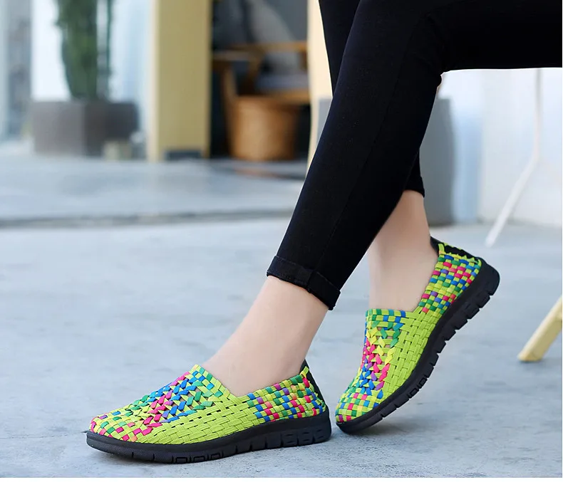 2019 Summer Women Woven Flats Shoes Ballerina Ballet Flats Ladies Slip on Loafers Female Footwear Flat Sneakers Shoes (13)