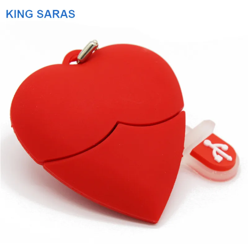 Король SARAS в виде анимационной рыжей модель сердца usb2.0 4 GB/8 GB/16 GB/32 GB/64 ГБ флэш-накопитель USB флэш-накопитель Творческий gifty дайте