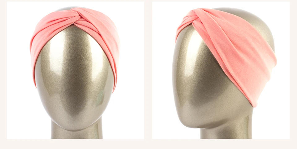 Geebro женский простой тюрбан повязки на голову Твист эластичные Стрейчевые заколки модная повязка на голову для йоги спа головная повязка для девочек