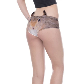 

Fashion Animal Ear Underwear Squirrel 3D Printing Sexy Panties Woman Underwear