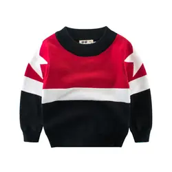 2018 Демисезонный детские свитера в полоску для мальчиков свитера пуловер для детей для маленьких мальчиков Вязаный топ для мальчиков