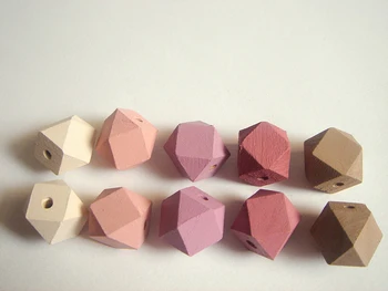 

Free shipping!! 2016 Hot Pastel Geometric Wood Beads can mixed 5 colors