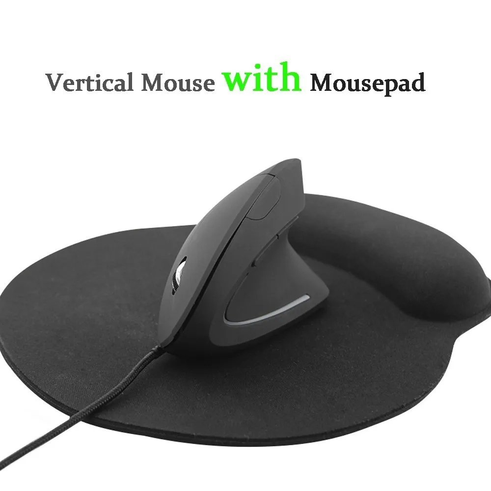 Wired Ergonomic Vertical Mouse With Mouse Pad Colorful LED Light 800/1200/2000/3200 DPI 5 Buttons Optical Gaming  For Laptop PC best wireless gaming mouse Mice