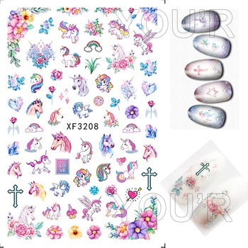 

DIY Manicure Nail Decorations Sticker for Nail Cute Unicorn Nail Art Back Glue Decals Nail Design Foil Stickers Accessoires