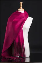 2016 fashion blended plain napped tassels women’s long scarf 170*65