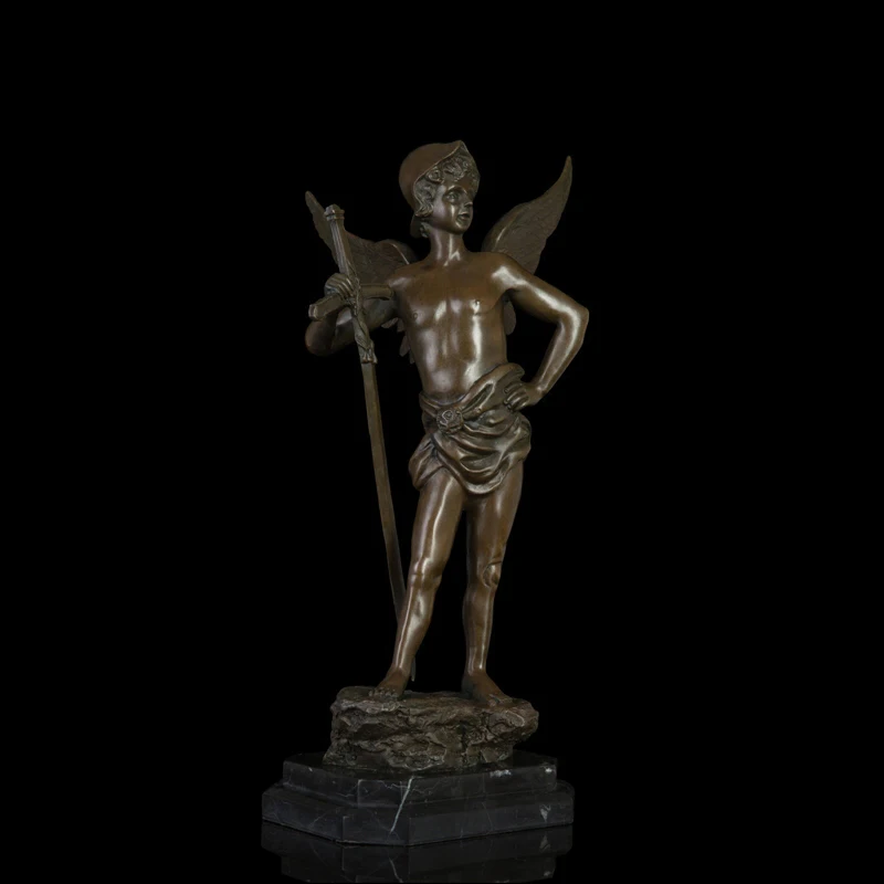 

ATLIE BRONZES Classical Myth Bronze Statue Young Cupid sculpture copper brass figurine home decoration Gifts