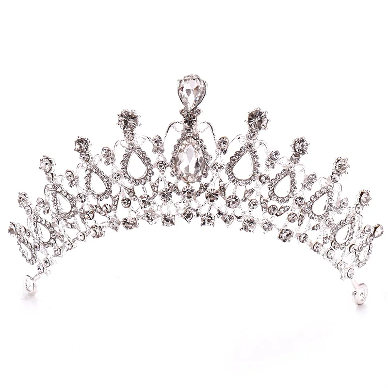 

Trendy Queen Princess Crown Diadem Green Red Rhinestone Gold Headpieces Crystal Tiara Bridal Wedding Hair Jewelry Accessories
