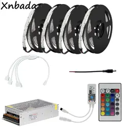 DC12V 2835SMD 234 светодиодов/m RGB Гибкие светодиодные полосы с 24 клавиши RF удаленный Wi-Fi RGB Led контроллер Мощность трансформатор комплект 5-20 м