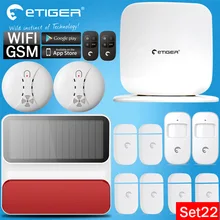 Chuangkesafe Al Aire Libre Solar Strobe Siren eTiger WiFi/GSM Más Reciente Intruder Antirrobo sistema de alarma gsm sms de alarma Para la Seguridad Casera +