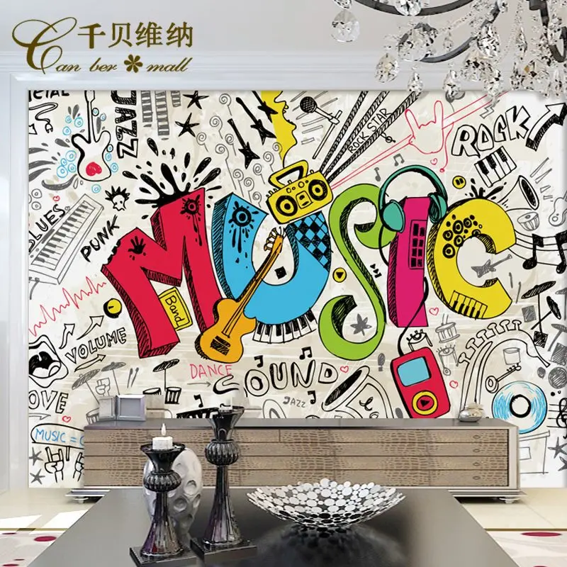 

Mural Large scale murals three-dimensional Punk character bar children sofa backdrop 3D wallpaper 3D wallpaper