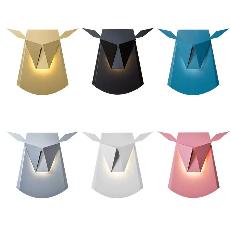

GZMJ Modern Futuristic Creative Cool Nordic Deer Head Led Wall Lamp Light Luster Home Living Bedroom Foyer Minimalist Lamp antle