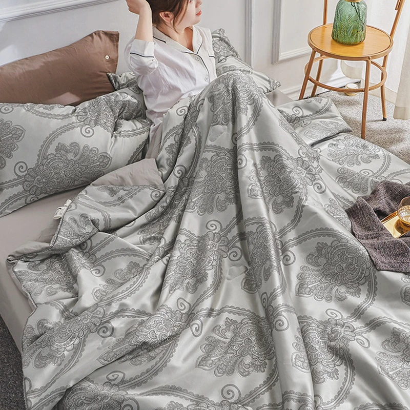 

Jacquard craft summer quilt comforter blanket duvet filling with cotton cover Air conditioner quilt king size free shipping #s