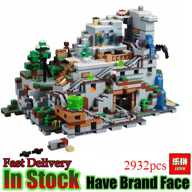 

LEPIN 18032 Miniecraft 2932pcs Mountain Cave My worlds Set Model Figure Building Kit Blocks Bricks Fun Toy for Gift 21137