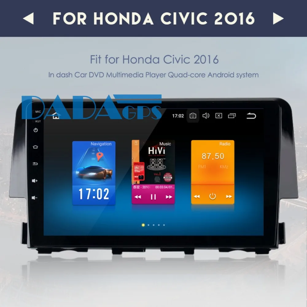 Flash Deal Big Screen Android 6.0 Car Radio GPS Navigation For Honda Civic 2016 2017 2018 no Car DVD Player Multimedia Sat Nav Audio Stereo 4