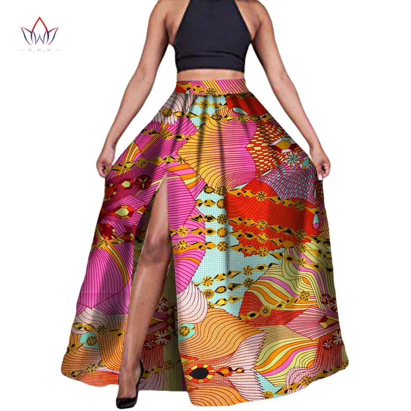 

2019 Fashion African Fabric Print Skirts for Women Dashiki Plus Size African Style Clothing Long Maxi Ball Gown Skirt WY1988