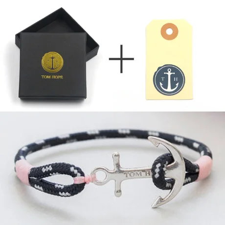 2015 Hot New Style Tom Hope Coral Pink silver One anchor bracelet include 1 box and