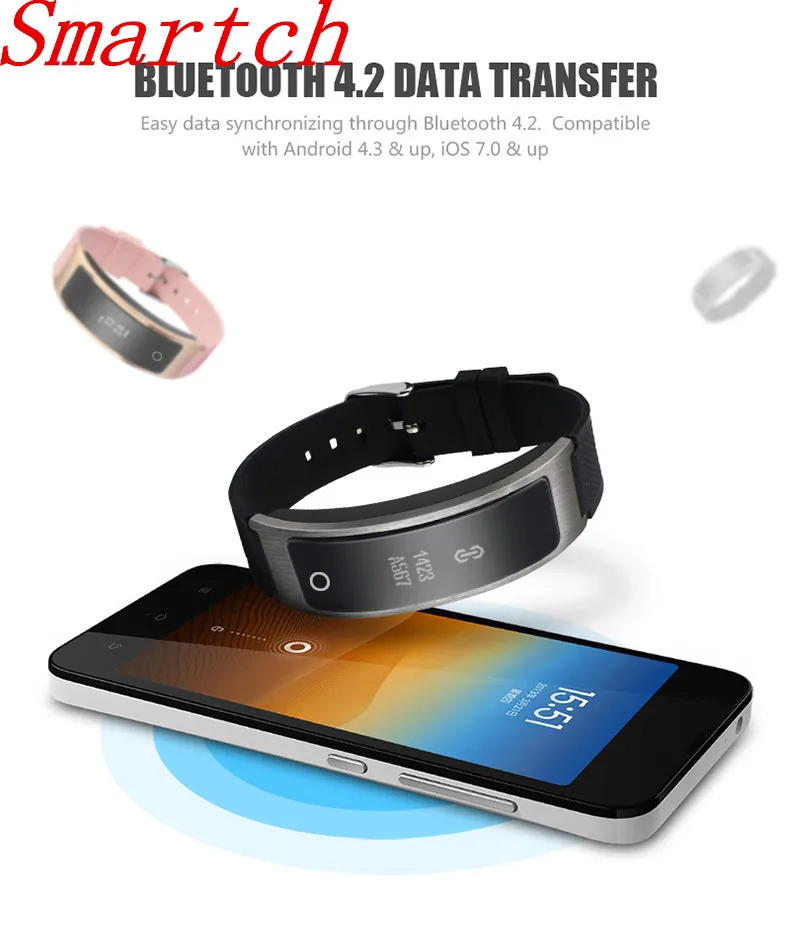 Smartch Sport Bluetooth Smart Bracelet I8 Blood Pressure activity tracker Heart rate monitor watch with Pedometer