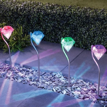 

1PCS Diamond Shape LED Path Wall Landscape Mount Garden Fence Lamp Solar Garden Light Light Solar Lawn Light Solar Power