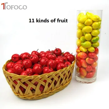 

TOFOCO 20pcs Artificial Fake Fruit Apple Orange Lemon Mango Waterlemon Banana Plastic Fruit Vegetables House Party Kitchen decor