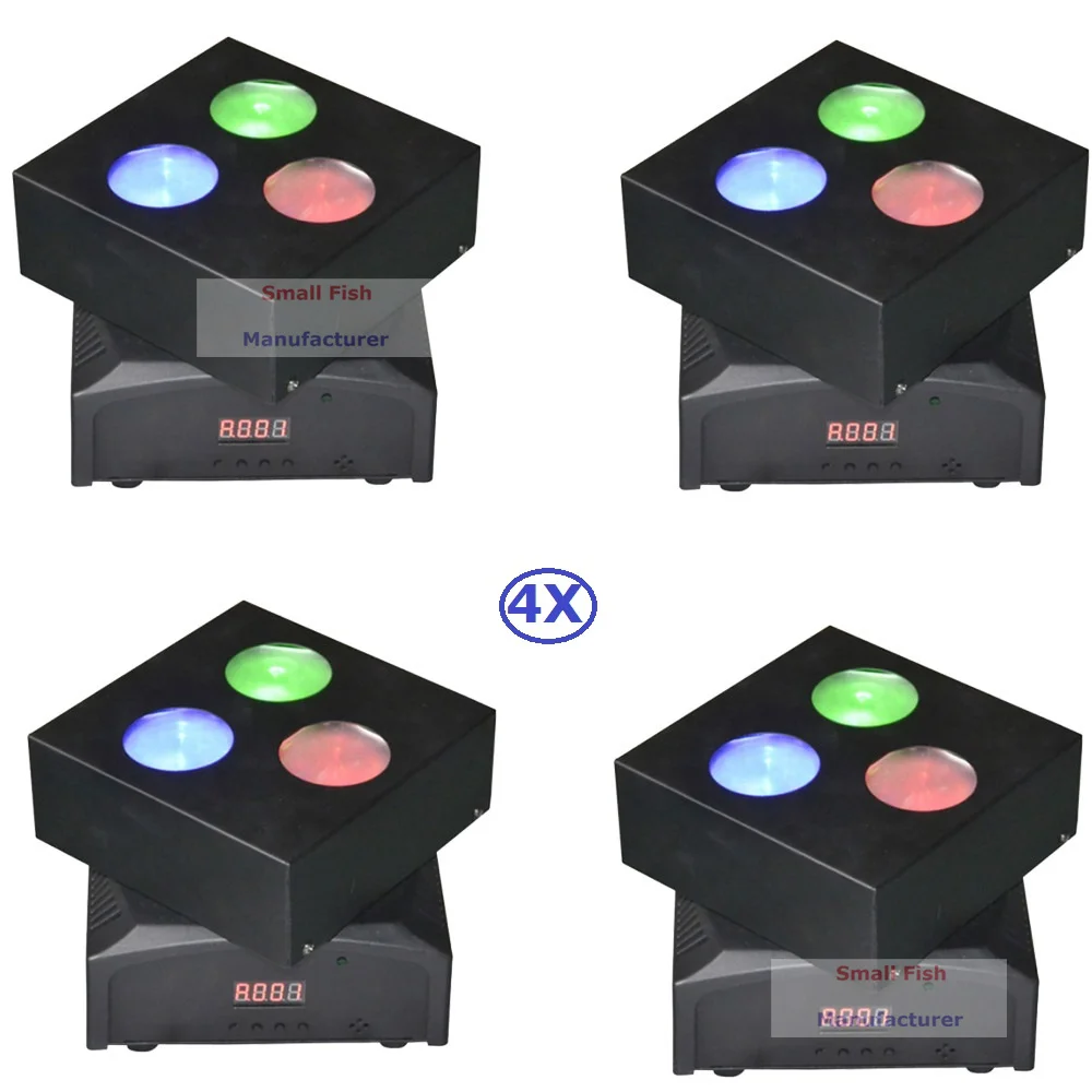 

4XLot Factory Price 50W LED Moving Head Lights Disco Party Nightclub Pub Bar KTV 3X10W RGBW 4IN1 LED Moving Head Wash Lights