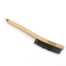 MAXMAN Brush 3X19 Row Carbon Steel Wire Brush High Grade Beech Brsuh for Rust Removal Decontamination Polishing of Cleaning