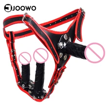 Women Gay Adjustable Chastity Belt Pants Anal Vaginal Plug Lesbian Harness Dildos Penis Adult Sex Toy Briefs Underpants Costumes