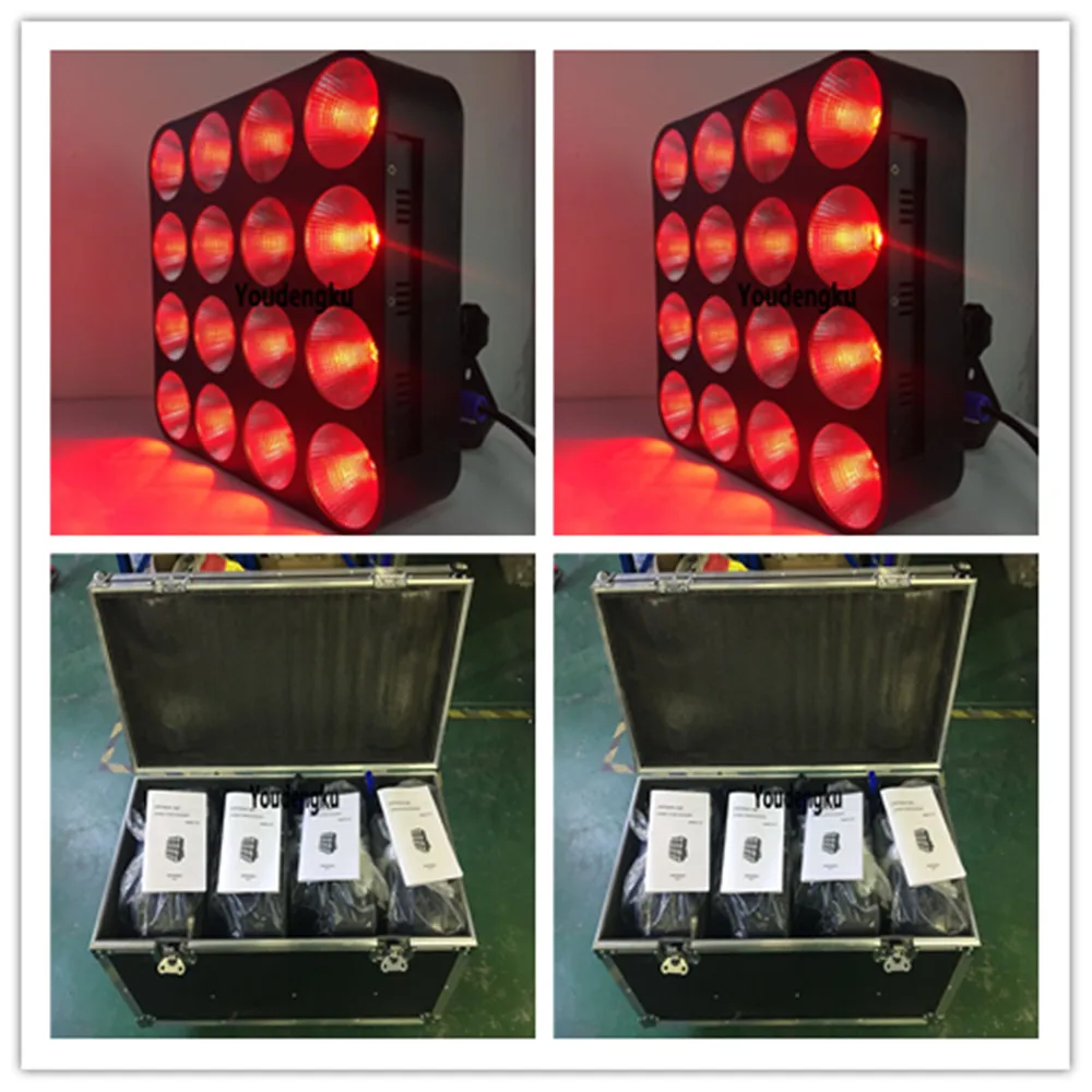

8pcs with flightcase 4x4 led matrix blinder stage light 16x30w 3in1 rgb dmx led matrix array beam cob led lighting