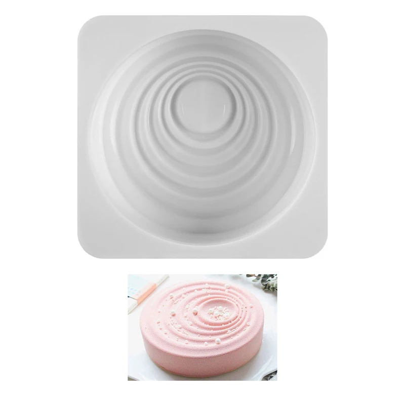 

DINIWELL Round Ripple Silicone Cake Mold For Home Kitchen Dining Pastry Tools Mousse Baking Pan Cakes Moulds Decorating Tools