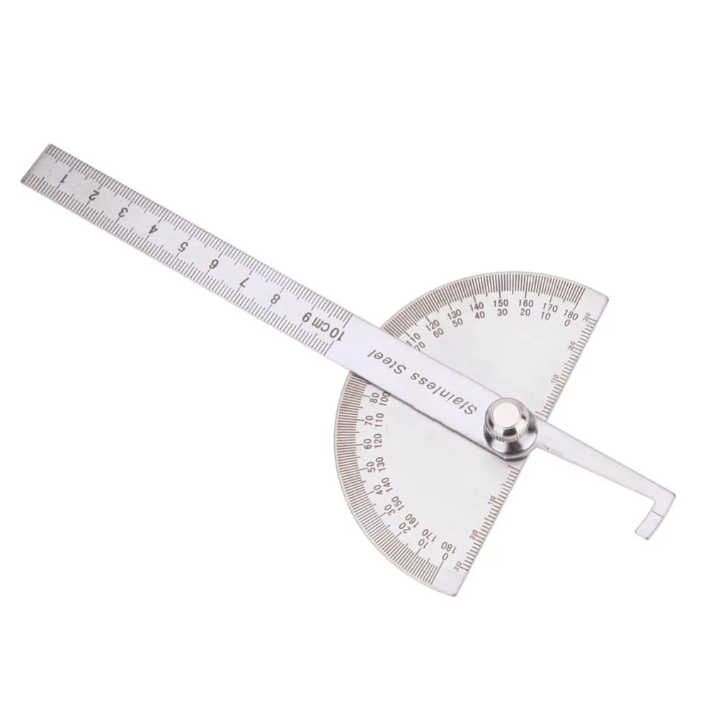 10cm 180 Degree Protractor Angle Finder Rotary Measuring Ruler 10cm 180 Degree Protractor Angle Finder Rotary Measuring Ruler Stainless Steel For Woodworking Tools Angles Th4 In Level Instruments