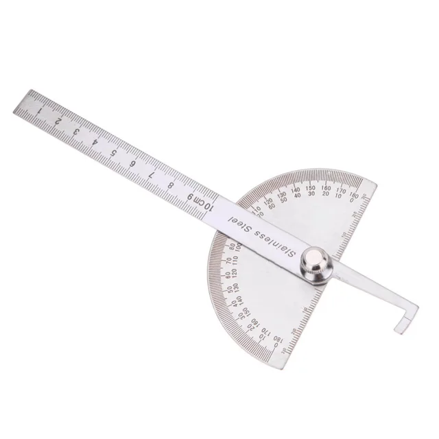 10cm 180 Degree Protractor Angle Finder Rotary Measuring Ruler 10cm 180 Degree Protractor Angle Finder Rotary Measuring Ruler Stainless Steel For Woodworking Tools Angles