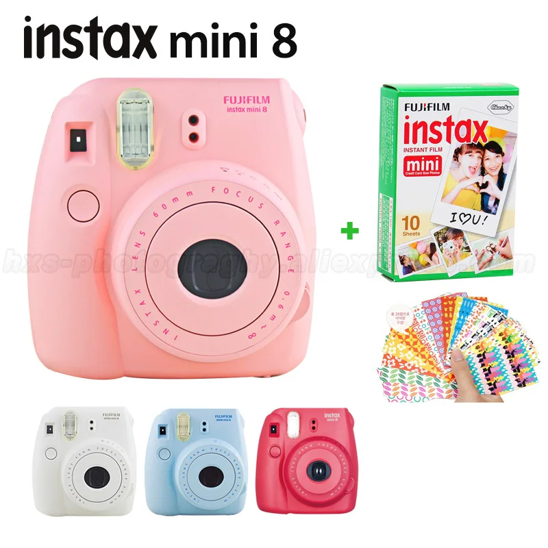 asesinato Samuel Rama Genuino Fuji Fujifilm Instax Mini 8 Camaras Instantaneas Set con 10 unids  Fujifilm instax Mini Película Instantánea, frambuesa Rosa Blanco  Azul|instant camera|fujifilm instax mini 8instax mini 8 - AliExpress