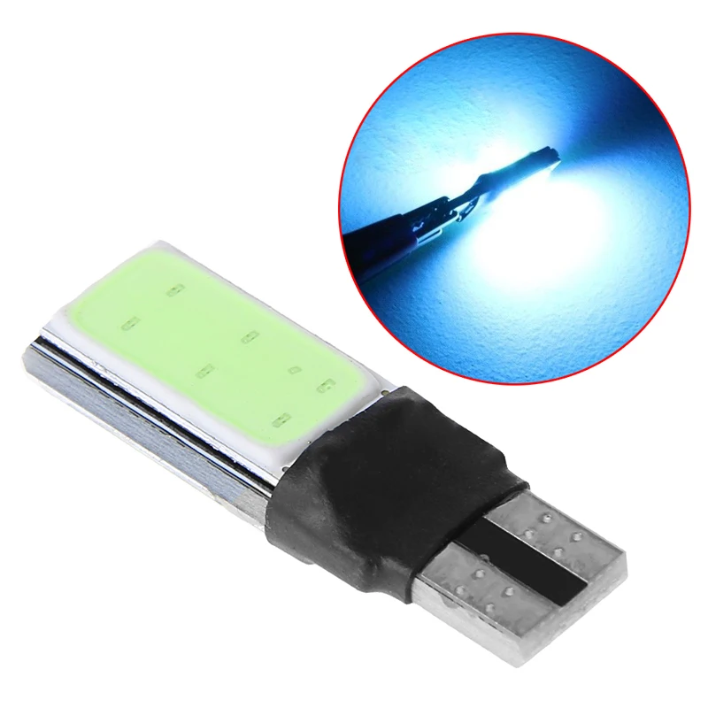 

Hot 1PC Ice blue T10 LED W5W COB Interior Bulbs Light Parking backup lights Signal Lamp