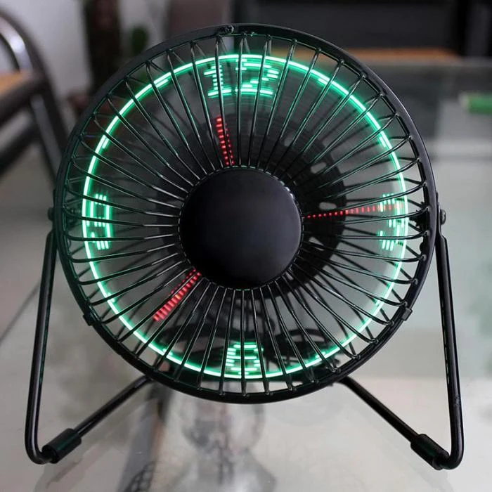 Новый хит продаж Usb Led часы мини вентилятор с дисплеем температуры в реальном времени настольный 360 вентиляторы охлаждения для домашнего