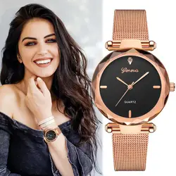 Новая мода Ggoey бренд розовое золото кожа часы для женщин дамы Повседневное платье кварцевые наручные часы reloj mujer go4417