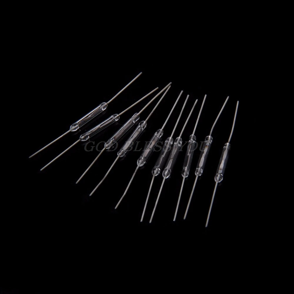 10PCS 2x14mm Reed Switch Normally Open Magnetic Induction Switches Electromagnetic N/O Active Components Sensors Drop Shipping
