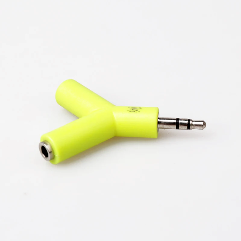 New 3.5mm Jack Headphone Adapter Y Shape Male To 2 Female Headset Audio Splitter Cables Earphone Splitters For MP3 PC Green/Pink